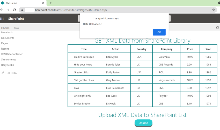 Get XML Data from SP Library And Upload to SP List - JavaScript